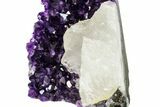 Free-Standing, Amethyst Cluster With Calcite Crystal - Uruguay #153039-2